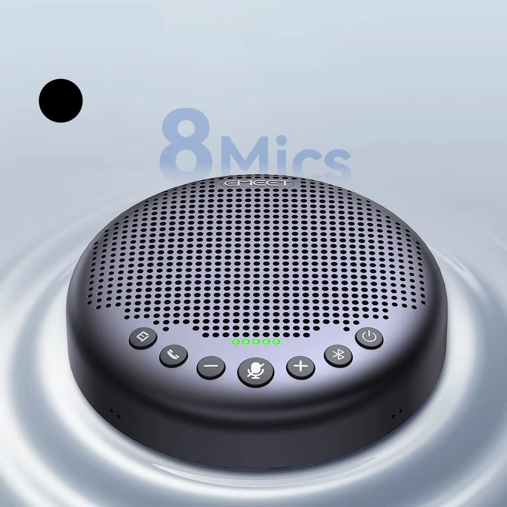Wireless Speakerphone Bluetooth 5.3 Conference Speaker with 8 Microphones 360° Voice Pickup USB Speaker for Home/Office