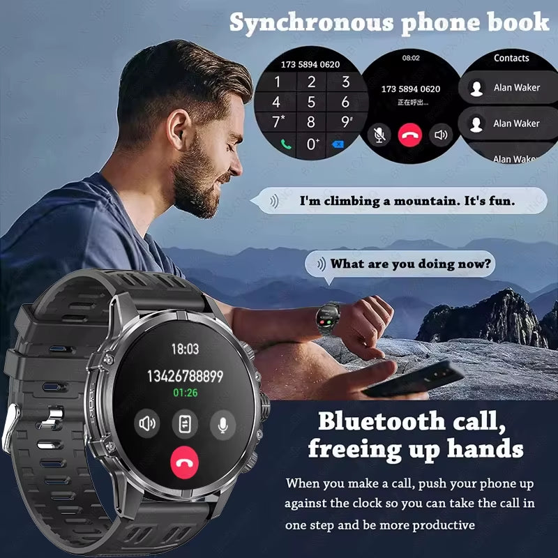 2025 New for Xiaomi Military Smart Watch Men IP68 Waterproof Outdoor Sports Fitness Tracker Health Monitor BT Call Smart Watch