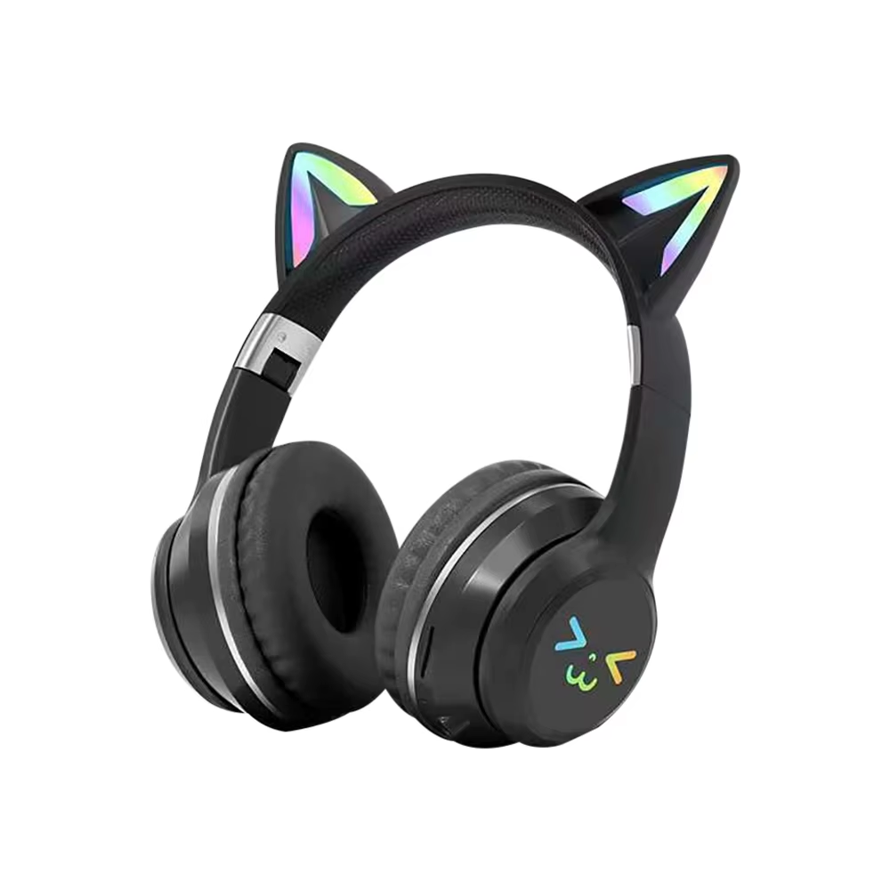Gradient Wireless Headphones RGB Cute Cat Ear Bluetooth Earphones with Microphone Stereo Music Game Earphone Girls Kids Gifts