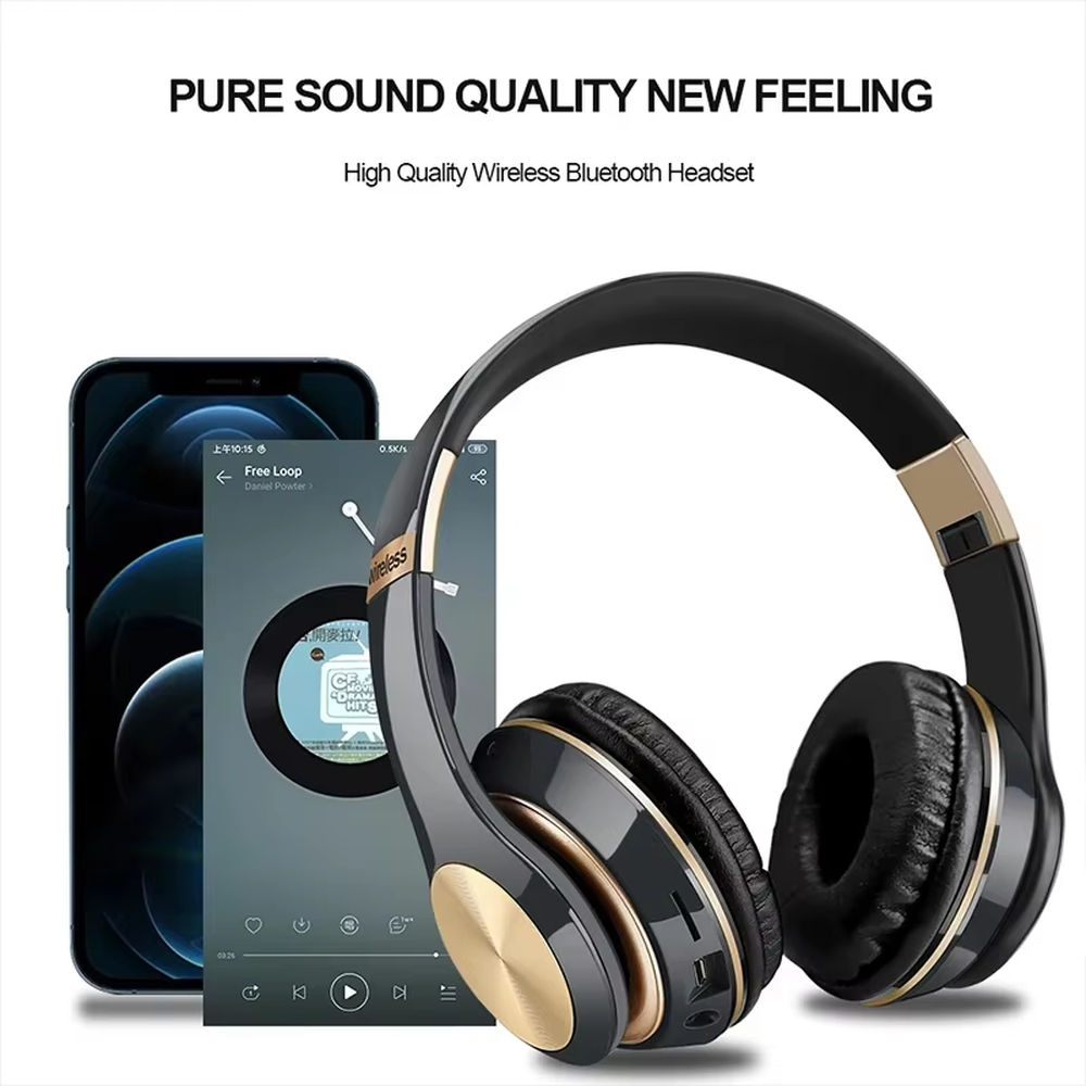T5 Bluetooth Headphones over Ear Head Wireless Earphones with Mic Music Headset Gamer Foldable Auriculare Fone for Huawei Iphone