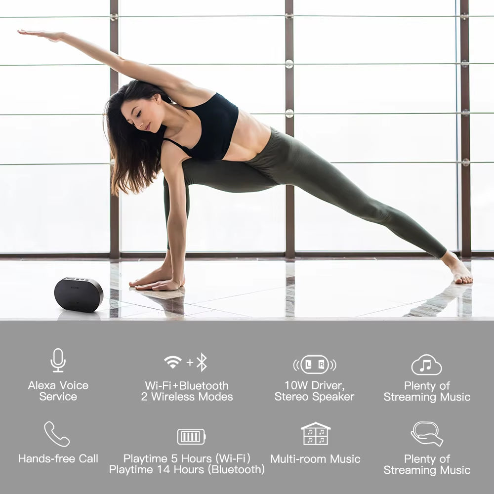 Portable Speaker Smart Bluetooth Wireless 10W Mini Speaker Compact Powerful 2200Mah Support Alexa Spotify Tunein Streaming Music