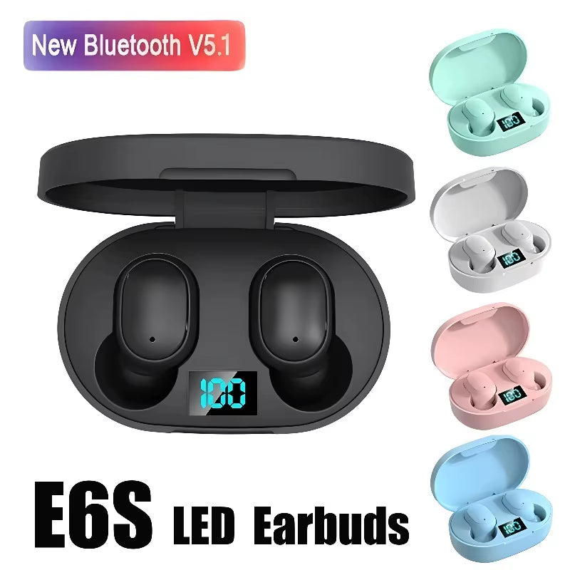 E6S TWS Wireless Headphones Sports Waterproof Bluetooth 5.0 Earphone Stereo Headset with Microphone for Iphone Xiaomi Vivo Oppo