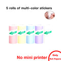 Mini Portabl Printer Inkless Sticker Maker, Free Cut Small Pocket Printer, Portable Thermal Printer for Photo Journal Notes Memo