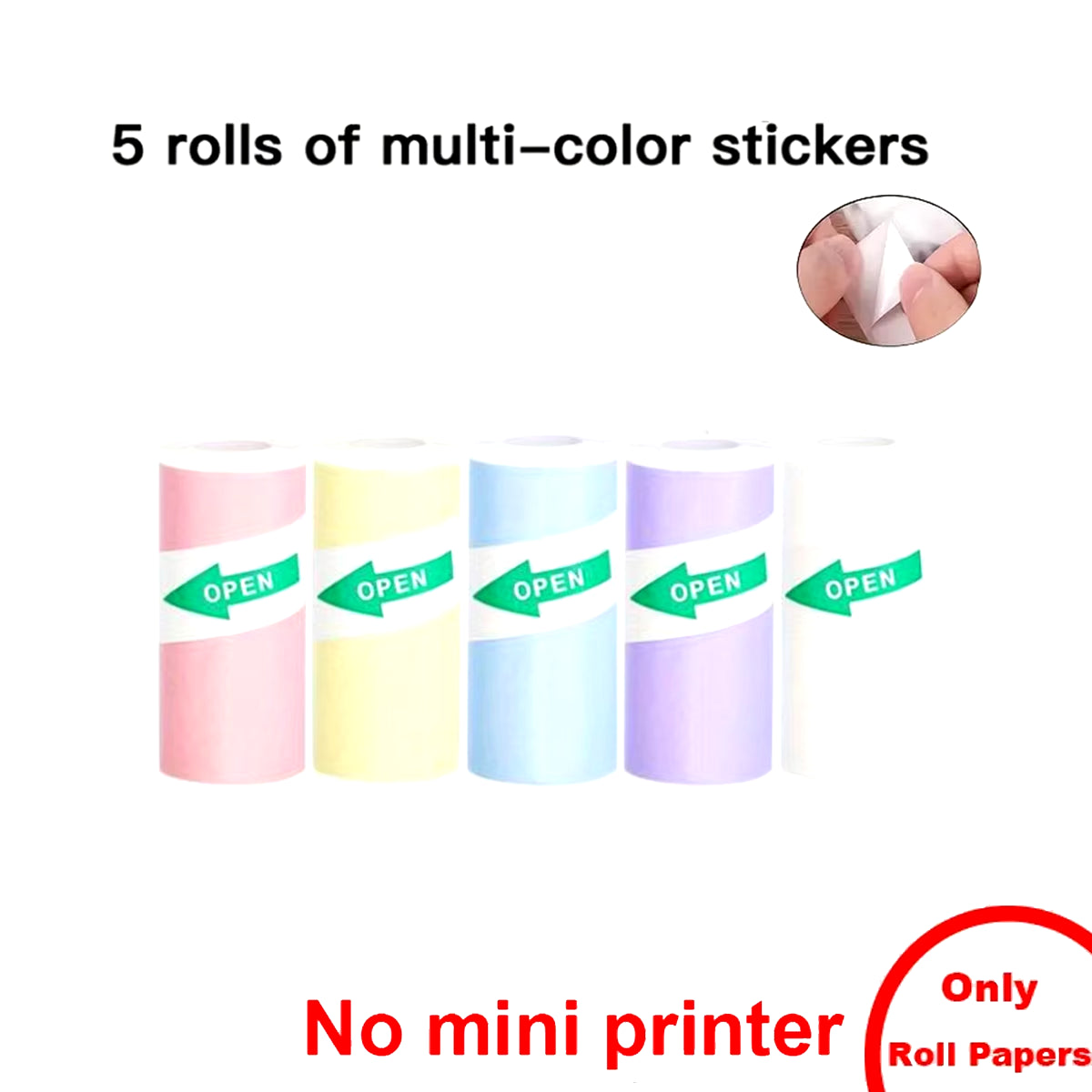 Mini Portabl Printer Inkless Sticker Maker, Free Cut Small Pocket Printer, Portable Thermal Printer for Photo Journal Notes Memo