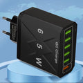 65W 6 Ports USB Charger Fast Charging QC3.0 Travel Charger for Iphone 14 Samsung Xiaomi Mobile Phone Adapter EU KR US UK Plug