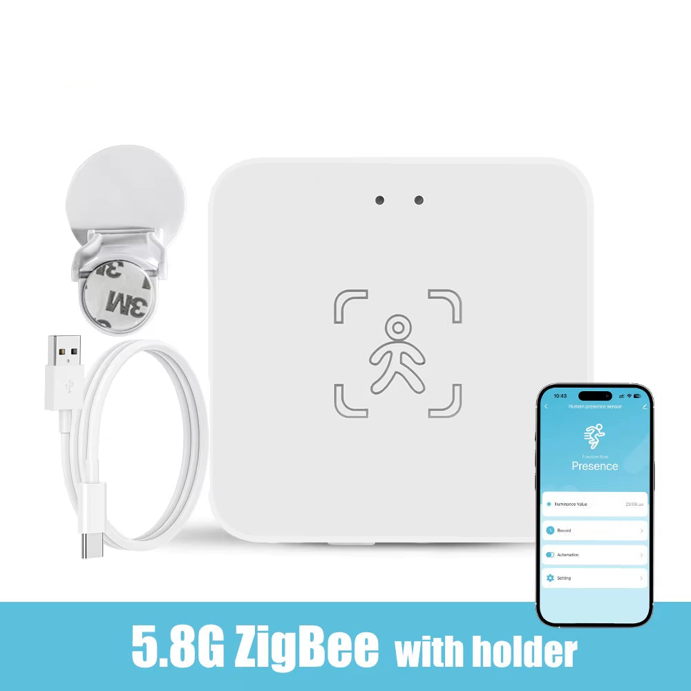 Tuya Wifi /Zigbee Human Presence Detector Smart Human Body PIR Sensor Mmwave Radar Microwave Motion Sensor Intensity Detect DC5V