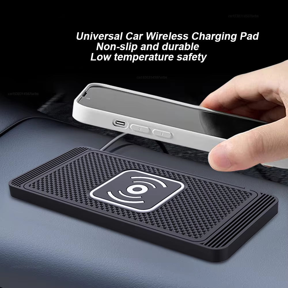 Car Wireless Charger for Iphone 16 15 15 Pro Max 14 13 12 X Samsung S24 S23 Wireless Car Charger Silicone Pad Stand Fast Charger