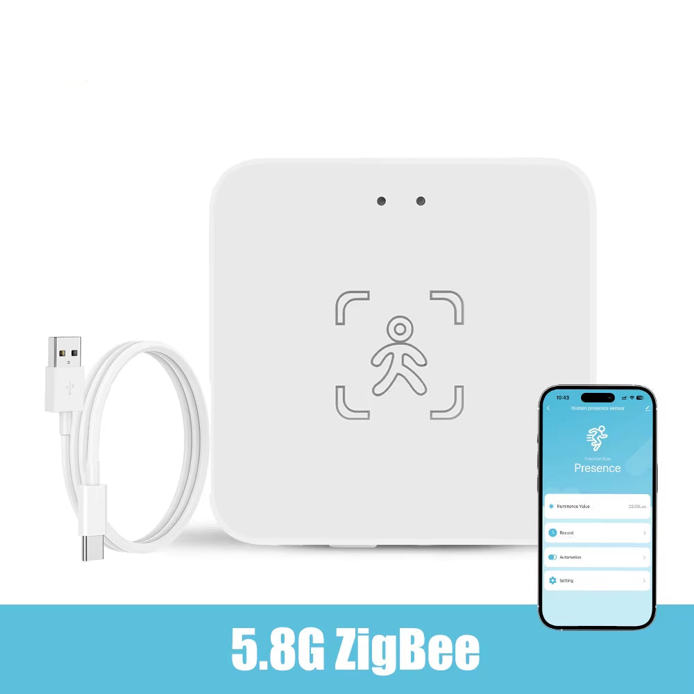 Tuya Wifi /Zigbee Human Presence Detector Smart Human Body PIR Sensor Mmwave Radar Microwave Motion Sensor Intensity Detect DC5V