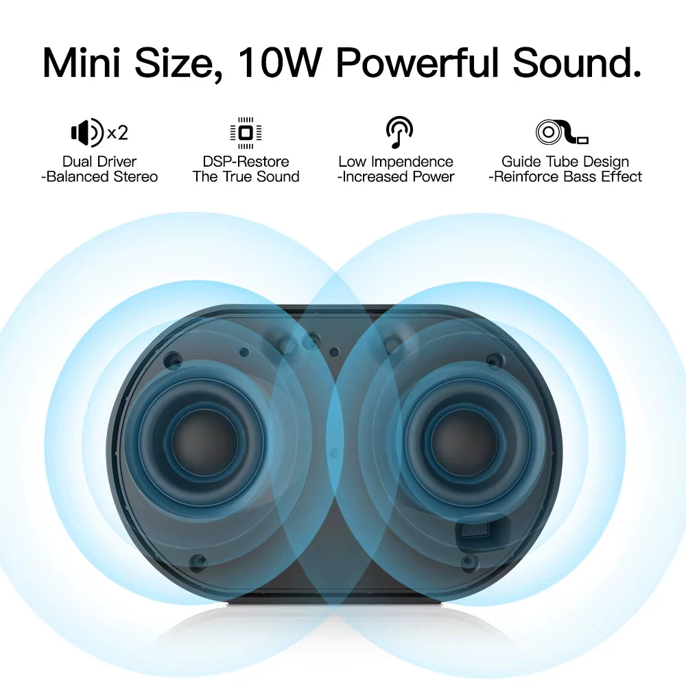 Portable Speaker Smart Bluetooth Wireless 10W Mini Speaker Compact Powerful 2200Mah Support Alexa Spotify Tunein Streaming Music
