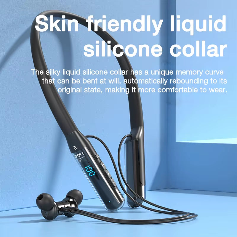 80 Hours Endurance Bluetooth Headphone with Microphone Wireless Headphones Bass Stereo Neckband Earphones Bluetooth 5.3