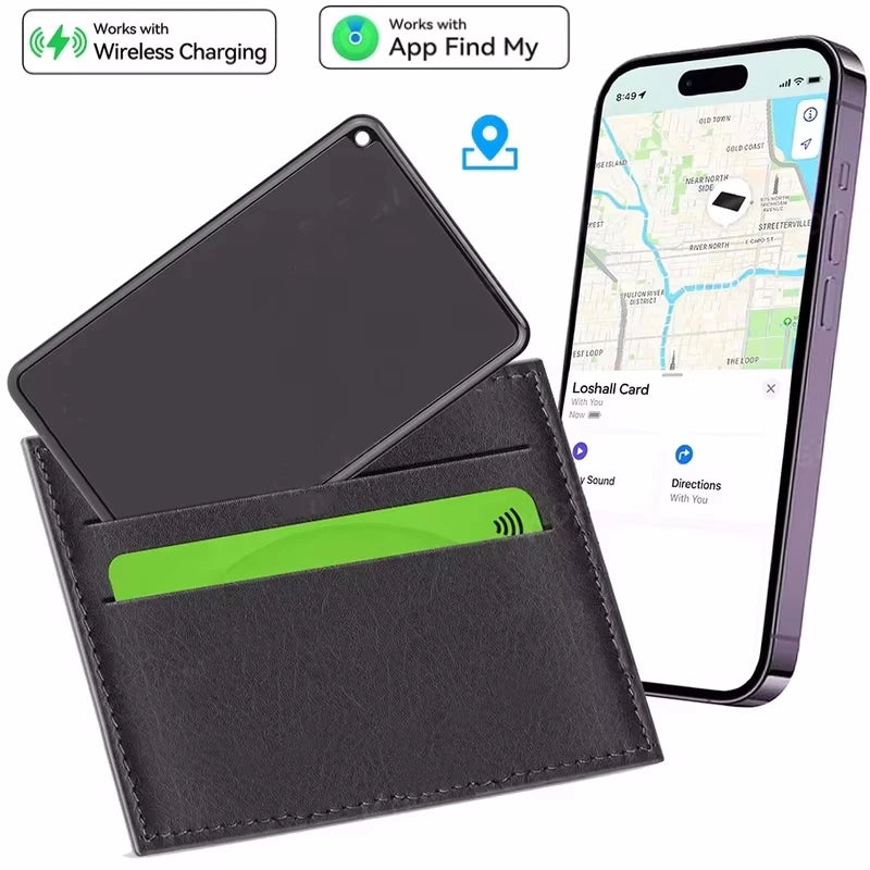 Smart Waterproof Wallet Track Card Location Wireless Charging Wallet Phone Finder Tracking Device Works for IOS Find My Tracker