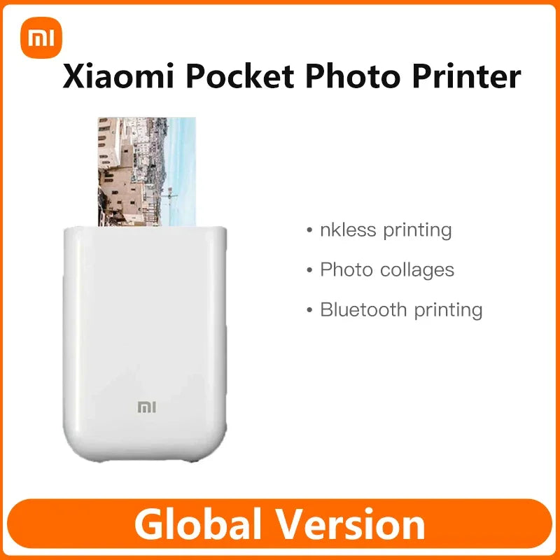 New Original Portable Mini  Pocket Photo Printer Wireless Bluetooth Thermal Print AR Video Mijia ZINK Self-Adhesive Color
