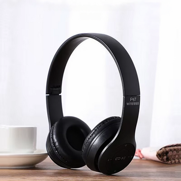 Fone de ouvido Bluetooth T5 - sem fio sobre a orelha com microfone