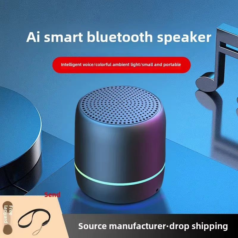 Wireless Bluetooth Speaker, AI Intelligent Voice Control, Small Audio, Portable Subwoofer, Outdoor Mini