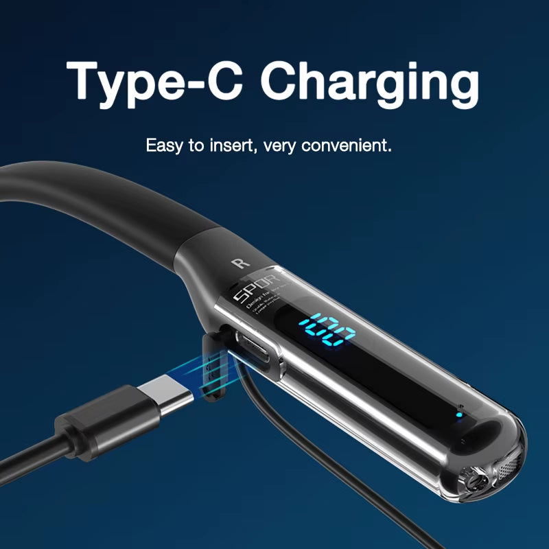 80 Hours Endurance Bluetooth Headphone with Microphone Wireless Headphones Bass Stereo Neckband Earphones Bluetooth 5.3