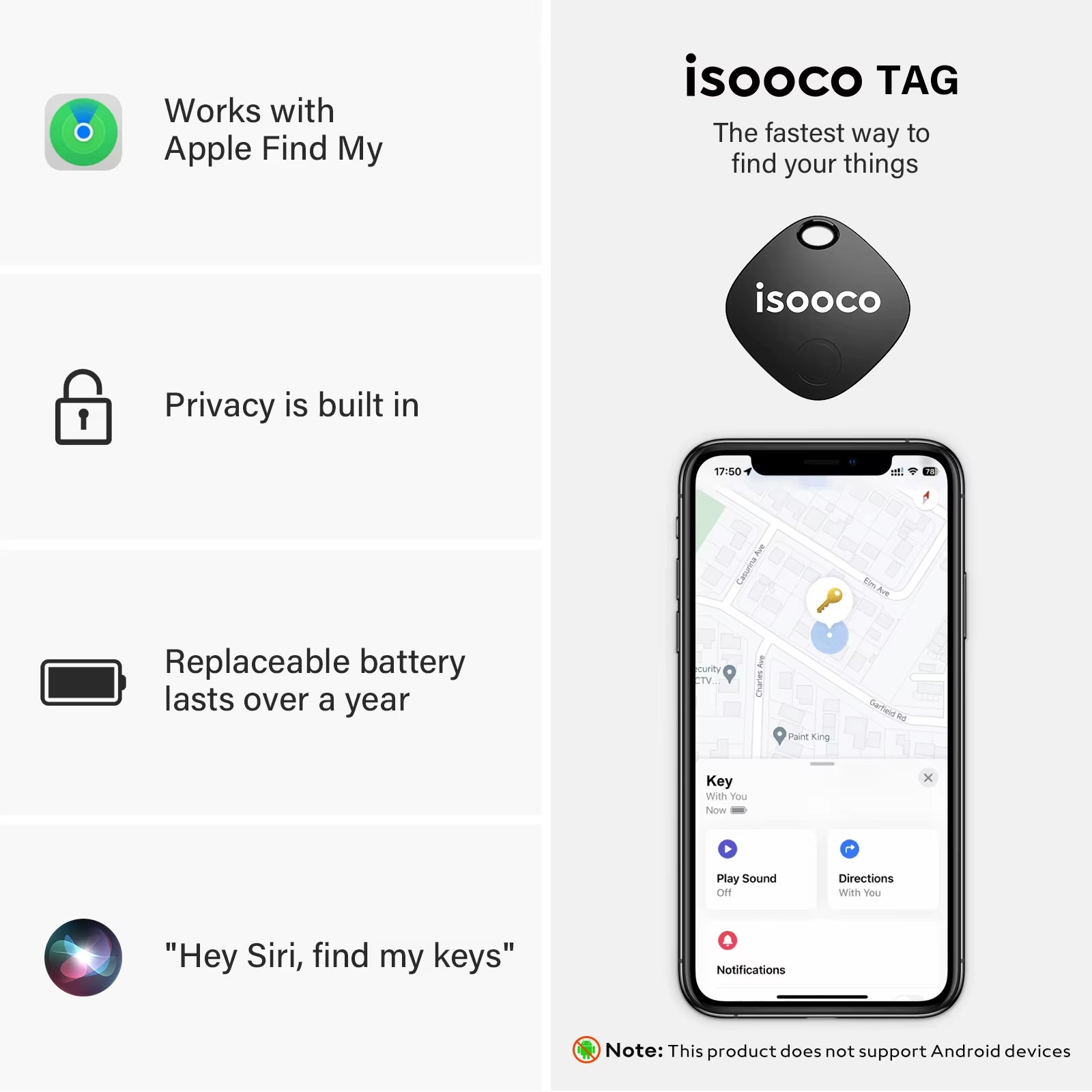 1/2/3/4Pcs  Mini Car Locator Anti-Lost Wallet Keychain Smart Tag Bluetooth Tracker Key Item Finder Use Find My (IOS Only)