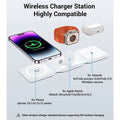 100W 3 in 1 Foldable Wireless Charger Pad Stand for Iphone 15 14 13 12Pro Max Airpods Iwatch Fast Wireless Charging Dock Station