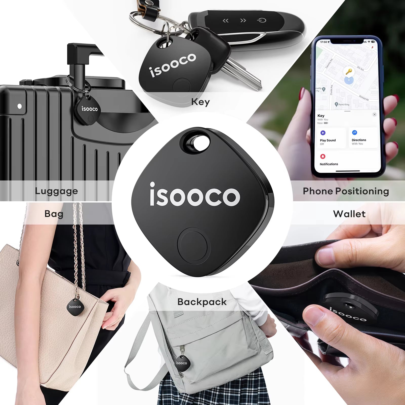 1/2/3/4Pcs  Mini Car Locator Anti-Lost Wallet Keychain Smart Tag Bluetooth Tracker Key Item Finder Use Find My (IOS Only)